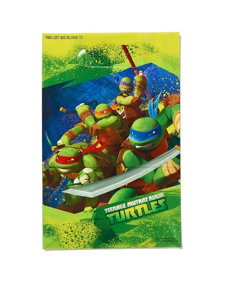 Teenage Mutant Ninja Turtles Plastic Loot Bags Favor Sacks Gift