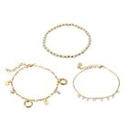 Beach Layered Ankle Charm Anklet Gold Ankle Bracelets Alloy Anklet
