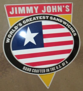 Jimmy John's Worlds Greatest Sandwiches Enameled Sign - 2004 - Picture 1 of 1