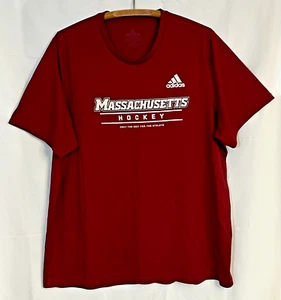 UMass Minutemen Ice Hockey Men's Size XXL Adidas Creator Red Graphic T-Shirt Tee - Picture 1 of 3