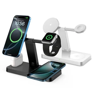 4w1 Magnetyczna bezprzewodowa ładowarka Stacja ładująca do Apple Watch 10 iPhone 16 - Zdjęcie 1 z 14