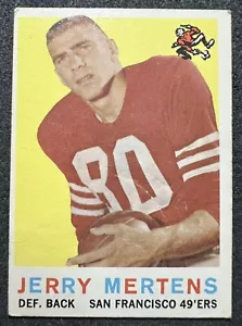 1959 TOPPS JERRY MERTENS (49'ers) RC #42 DAMAGE ON BACK WHERE SCRATCHED - Picture 1 of 2