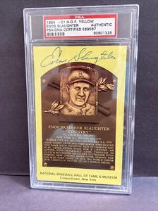 1964 Enos Slaughter Signed Auto Baseball Hall Of Fame HOF Plaque PSA DNA BB115 - Picture 1 of 10