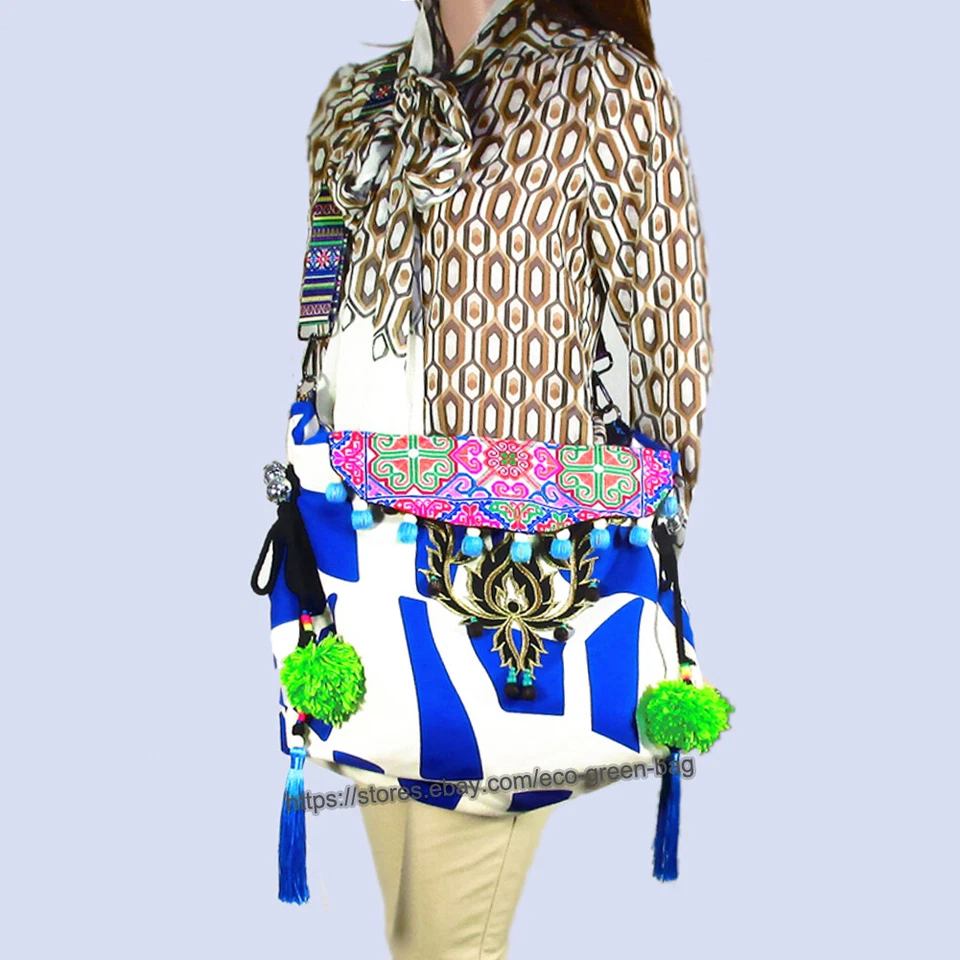 3pc Vintage Indian Cosmetic Floral Hippie Bohemian Purse Embroidery Handbag 1027
