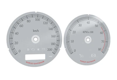 Harley-Davidson Electra Silver - Speedometer dials MPH to KM/H Gauges - Image 1 of 4