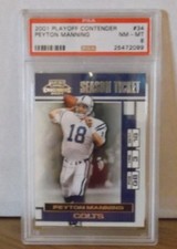 2001 Playoff Contender #34 - PEYTON MANNING - PSA 8 NM-MT
