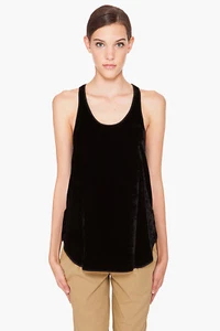 THEORY Pestonia schwarzes Samt Tanktop Gr. M Racerback - Bild 1 von 6