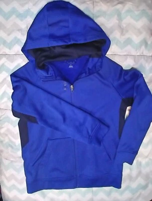 Sudadera Reebok Boys Azul Real Forrada de Vellón Con Capucha Cremallera Completa Foto 1 de 2