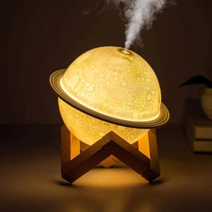 Moon Lamp Humidifier, Essential Oil Mist Diffuser LED Light with USB Recharge - Picture 1 of 8