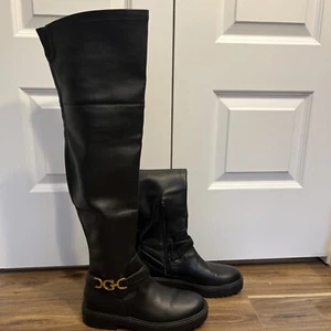 Guess Womens Jellio Black Block Heel Knee-High Boots 8.5 M - Picture 1 of 14