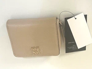 Nine West Women's Grid 9 SLG SMALL Zip Around WALLET Beige Credit Card Case -NEW - Picture 1 of 3