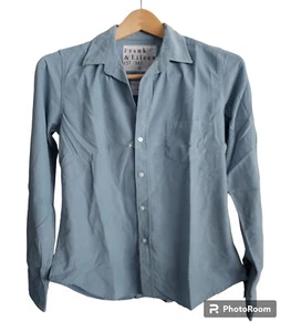 NWOT Frank & Eileen "Barry" Womens Small Blue long Sleeve Cotton Blouse - Picture 1 of 10