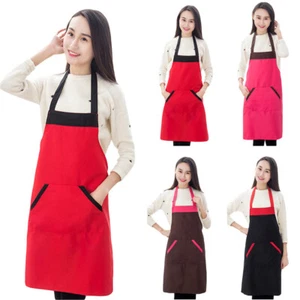 Home Kitchen Hotel Restaurant Aprons Men Women Waterproof Stitching Color Apron - Picture 1 of 13