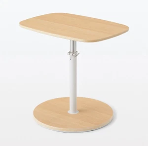 MUJI Side Table Adjustable Height 19.6 x 15.7 x 14.5-22.8in NEW oak wood - Picture 1 of 8