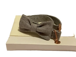 DOGWONG Adjustable Dog Collar With Bow tie Grey Size X-Large - Picture 1 of 7