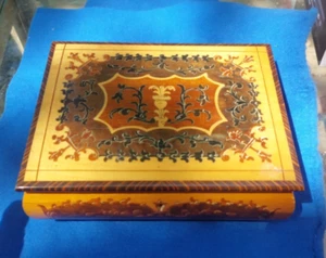 Vtg MAPSA Inlay Wood Lacquered Jewelry Music Box My Fair Lady Swiss Movement - Picture 1 of 15