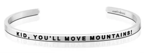 💮  Mantraband KID YOU'LL MOVE MOUNTAINS Stainless Steel Silver Finish - Picture 1 of 4