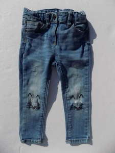 Pantalones de mezclilla Crewcuts J Crew para niñas pequeñas talla 3T cintura ajustable cara de gato - Imagen 1 de 4
