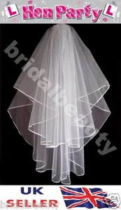 Halloween Bride to Be Hen Night Veil Black Fancy Dress Gothic Costume Blood Mark - Picture 1 of 11
