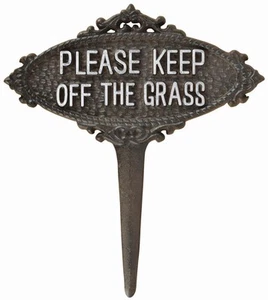 TT207 Series Please Keep Off The Grass Sign,Black and White,9"H - Picture 1 of 1
