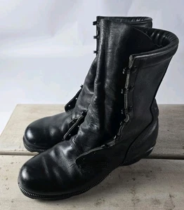 RO Search Combat Boots Men 9 Wide Black Leather Military VTG 1997 NO LACES - Picture 1 of 13