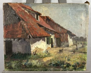 Antique Oil on Canvas Signed And Dated : Landscape Postimpressionniste - Picture 1 of 13