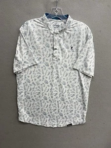 Primo Polo Men's Medium M Performance Blade Collar Floral Print Stretch Golf - Picture 1 of 11