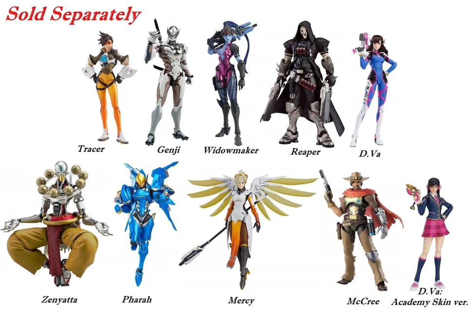 figma fps game Overwatch action figure Good Smile Company Tracer Genji Widowmake - Image 1 of 1