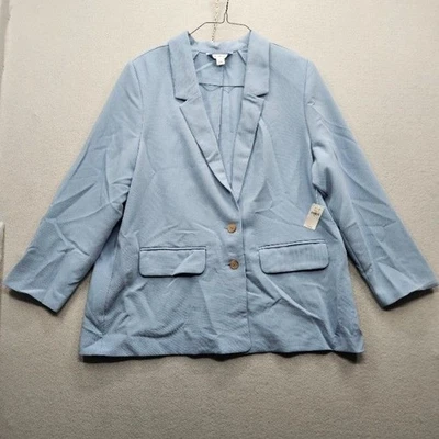 Old Navy Women Size XL Light Blue Long Sleeve Blazer Suit Jacket NEW NWT - Image 1 of 4
