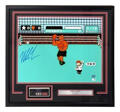 Mike Tyson Signed Framed 16x20 Punch Out Boxing Photo w/ Controller JSA QR Holo - Image 1 of 2