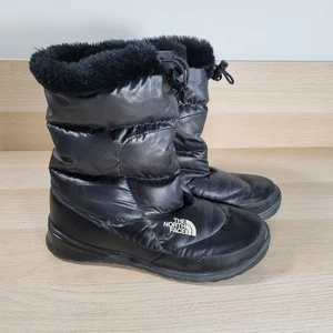 The North Face Nuptse Damenstiefel Größe 8 wattierter Bootie schwarz Winter Gänsedaunen - Bild 1 von 7
