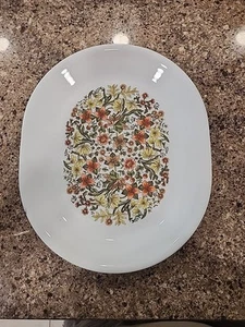 Vintage Corelle Corning 12 1/4”x10” Oval Platter "Indian Summer" Pattern Floral - Picture 1 of 3