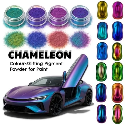 Chameleon Colour Shift Pigment Powder Flip Paint Car Auto Spray Pearl DIY Chrome - Image 1 of 4