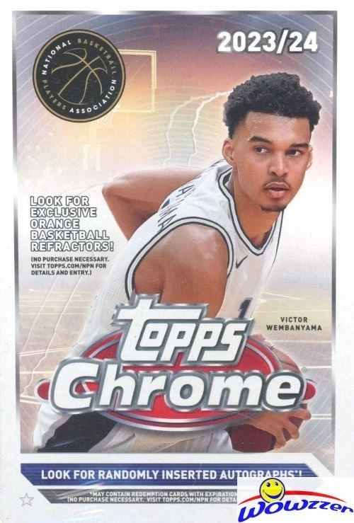 2023/24 Topps Chrome Basketball EXCLUSIVE Factory Sealed Hanger Box! Wemby RC YR