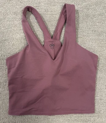 Sujetador sin mangas Alo Yoga aerógrafo real, talla pequeña, rosa/malva Foto 1 de 4