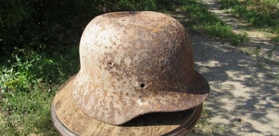 Elmetto tedesco reliquia originale-autentico WW2 WWII Wehrmacht #193 - Immagine 1 di 4