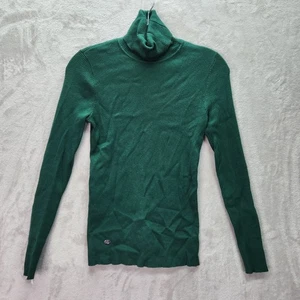 Suéter Ralph Lauren Cuello Alto Mujer Pequeño Verde Manga Larga Acanalado Tejido - Imagen 1 de 9