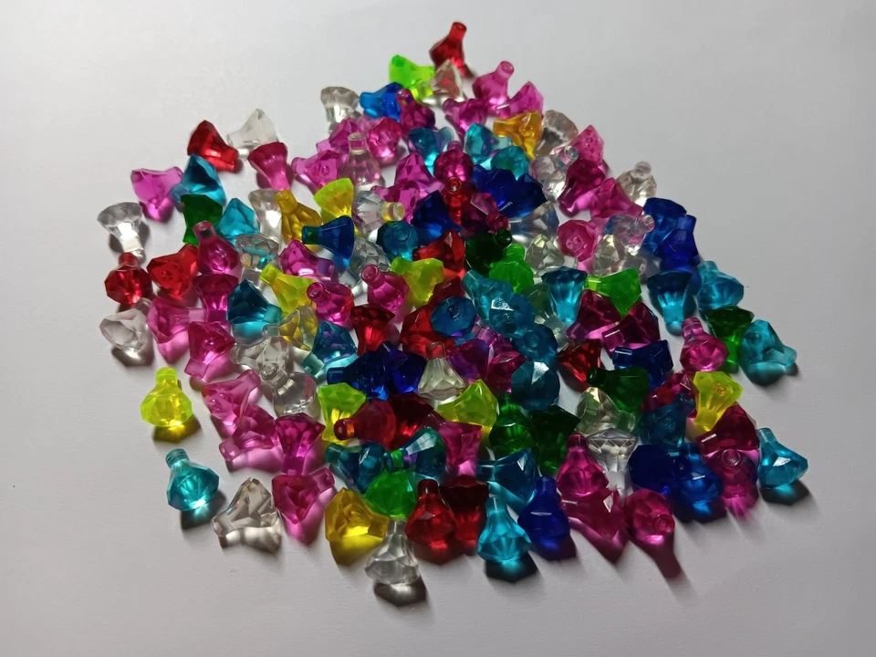 LEGO BULK LOT OF 134 TRANS ROCK 1X1 JEWEL FACET MIXED COLORS #30153 - Image 1 of 1