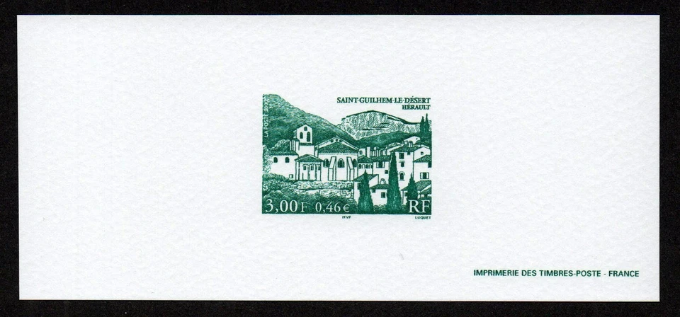 FRANCE, SCOTT # 2761, YEAR 2000 PROOF CARD ESSAY - SAINT GUILHEM-LE-DESERT - Image 1 of 1