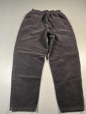 Bobbie Brooks barrel wide Corduroy Pant Womens 15 Black Elastic Waist Made USA - Image 1 of 4