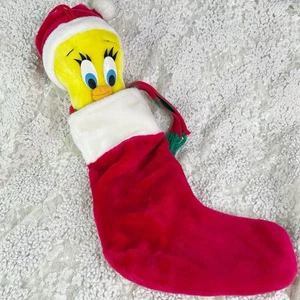 Tweety Vogel 3D Kopf Plüsch Weihnachtsstrumpf Warner Brothers Vintage 1994 - Bild 1 von 7