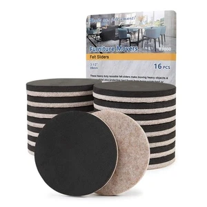 Felt Furniture Sliders Hardwood Floors 16 PCS 3.5"- Furniture Slider – Heavy ... - Picture 1 of 7