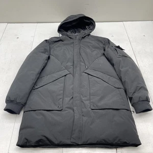 Classics Jacket Mens XL Black Hooded Parka Coat Puffer Long Warm Winter - Picture 1 of 9