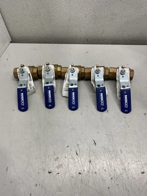 Lote de 5 válvulas de bola de bronce NIBCO T-585-70-1-1/4" Foto 1 de 4