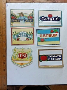 Seis etiquetas diferentes para botellas Catsup genéricas de los años 1910-30 - Imagen 1 de 3