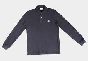 Men's/teenage Genuine LACOSTE Sport Black Long Sleeve Polo Shirt Size S/XS Slim - Picture 1 of 18