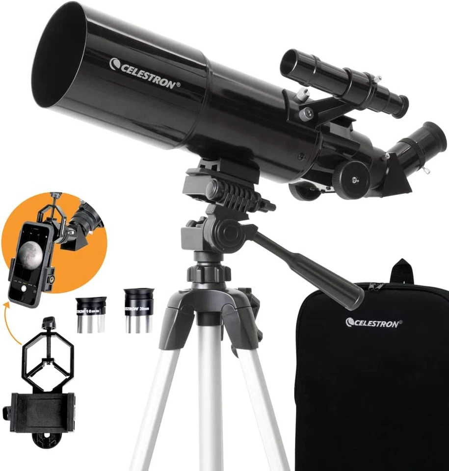 Celestron 80mm Travel Scope - Refractor Telescope - Astronomy Software Package - Image 1 of 4