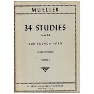 Mueller 34 Studies Opus 64 For French Horn Volume II (Ed International Music Co) - Imagen 1 de 1
