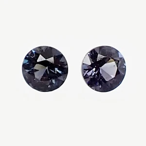 0.58 ct Round 4.0mm Pair Teal Blue Untreated Natural Spinel Gemstone, Qty 2 - Picture 1 of 9