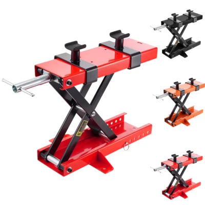 Red Motorcycle Lift Scissor Jack Stand 1100 Lb with Saddle ATV Lift Dirt Bike - image 1 of 4